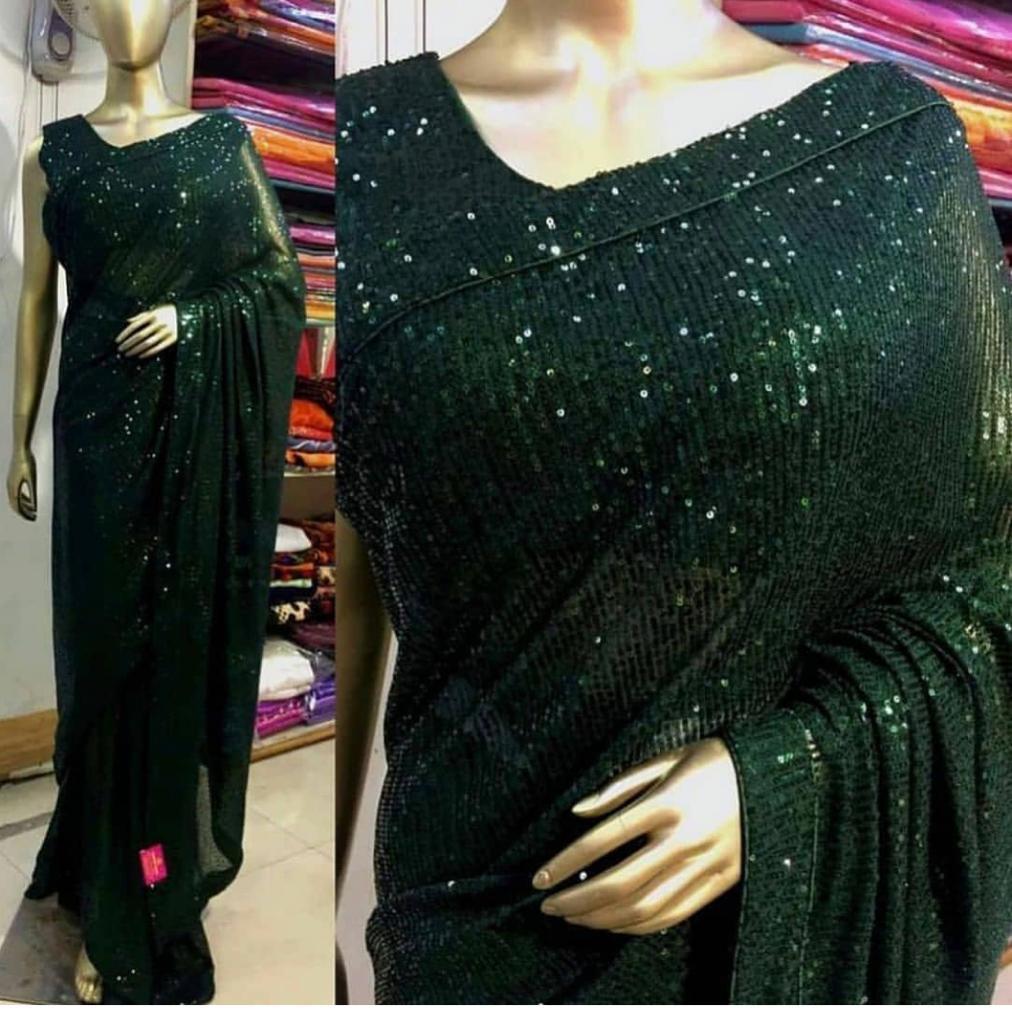 Good-looking Sequence Work Georgette Saree Blouse For Women