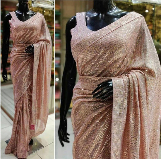 Good-looking Sequence Work Georgette Saree Blouse For Women