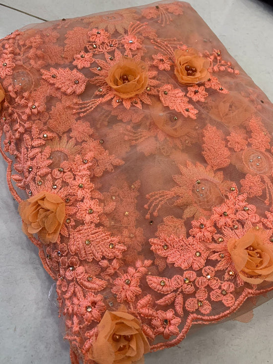 Appealing Net Diamond Moti Work Wedding Wear Saree Blouse