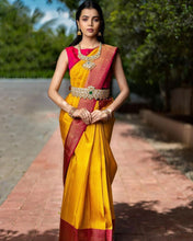 Load image into Gallery viewer, Phenomenal Yellow Color Art Silk Weaving Designer Saree Bloouse For Women
