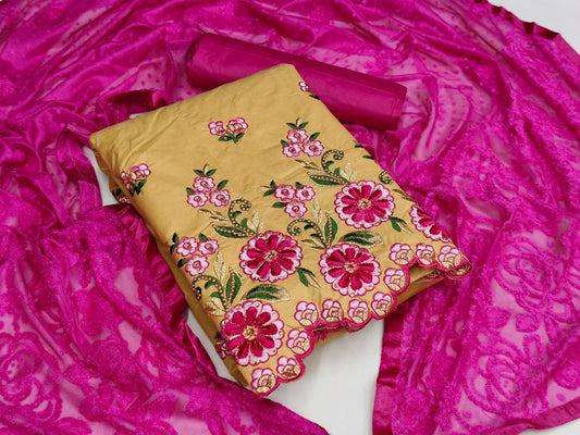 Radiant Rani Pink Color Casual Wear Cotton Diamond Work Salwar Suit