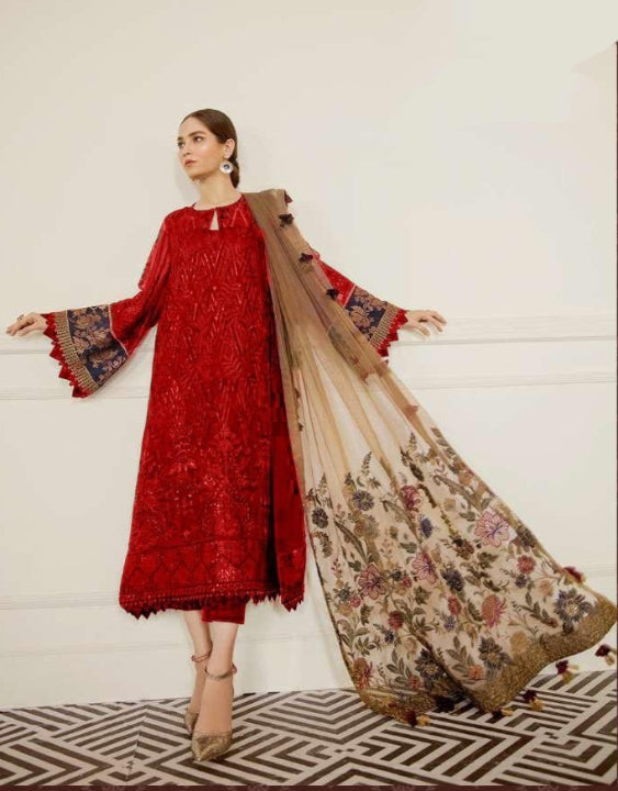 Exceptional Designer Georgette Embroidered Work Wedding Wear Salwar Suit For Women