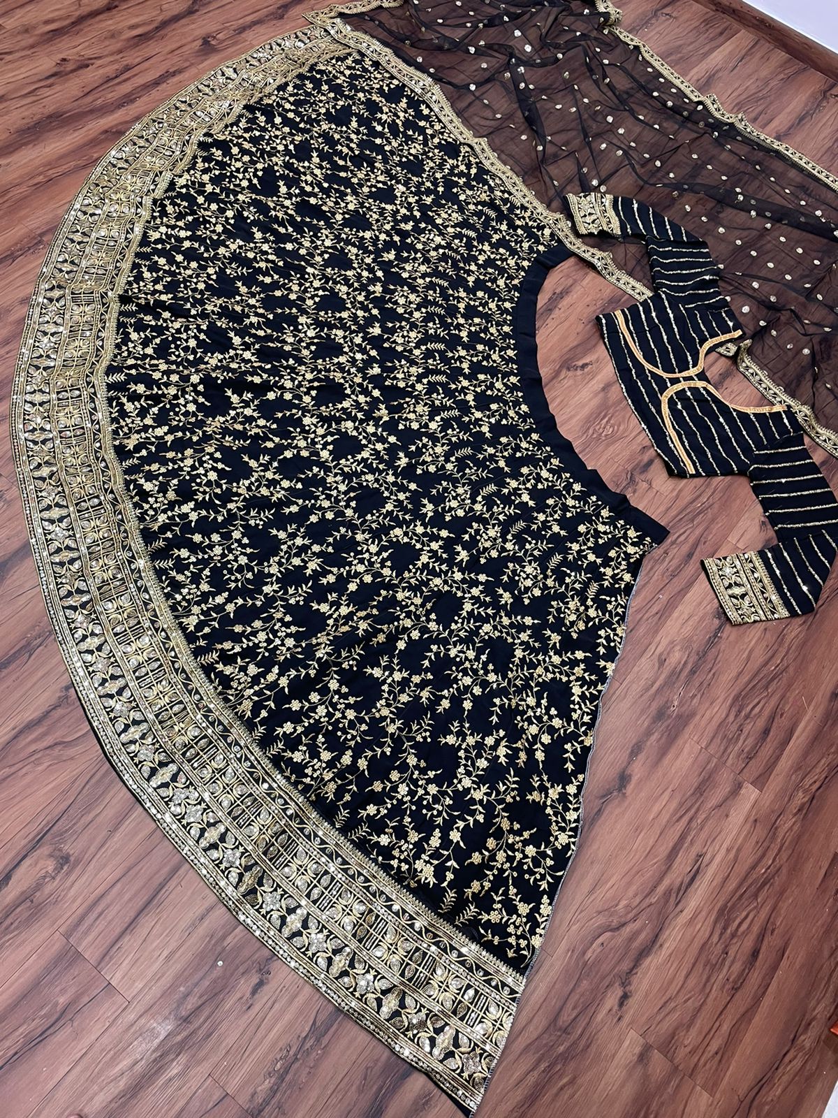 Amazaballs Black Color Festive Wear Georgette Sequence Work Lehenga Choli