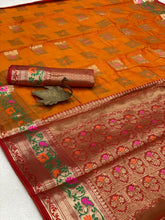 Load image into Gallery viewer, Starling Banarasi Silk Weaving Wedding Wear Rich Pallu Saree Blouse
