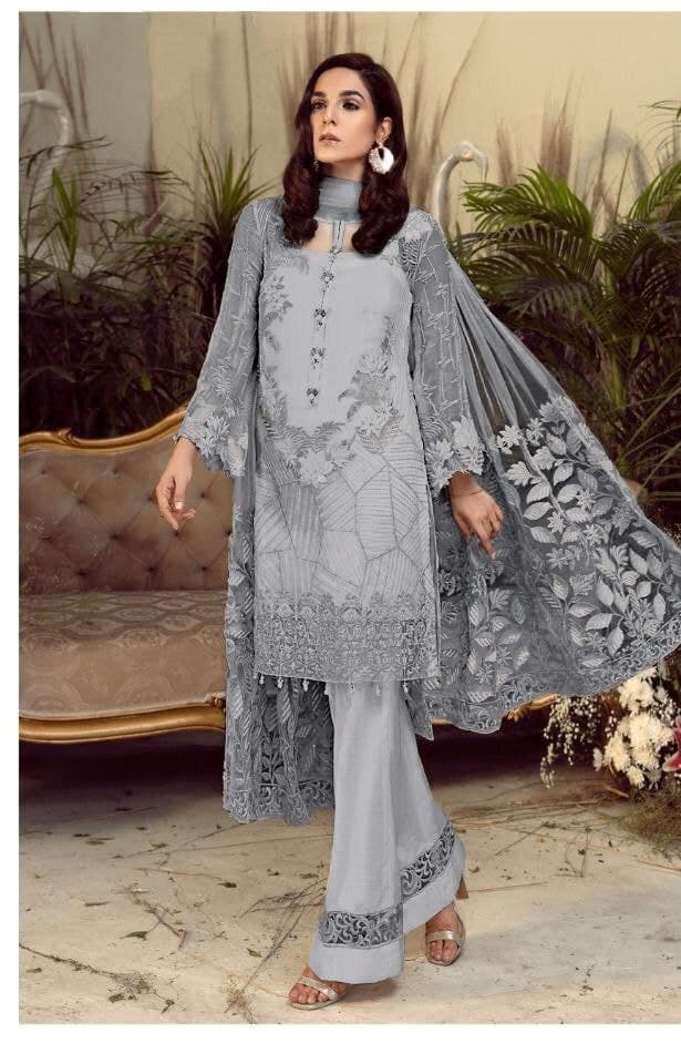 Shattering Chine Stitched Sequence Work Georgette Salwar Suit For Women