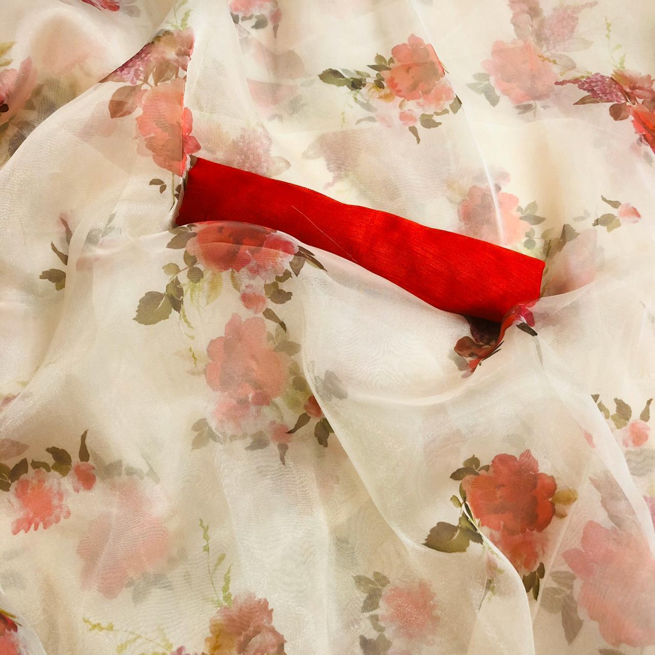 Fantastic Organza Fancy Digital Printed Work Saree Blouse For Party Wear