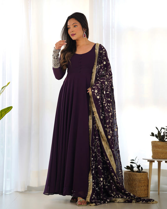 Designer Ready to Wear Gown With Heavy Work Dupatta