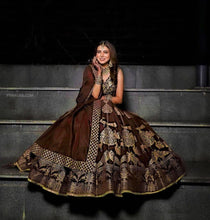 Load image into Gallery viewer, Stupendous Brown Color Satin Gotta Digital Printed Function Wear Lehenga Choli
