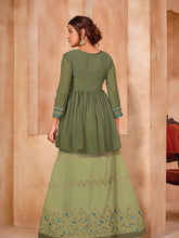 Load image into Gallery viewer, Sensational Green Color Georgette Embroidered Design Work Indo Western For Party Wear
