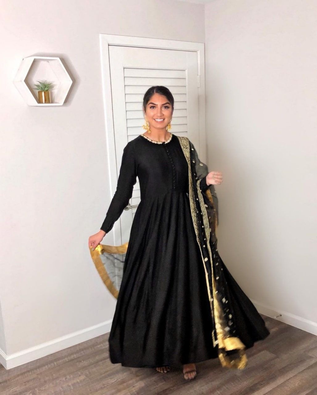 Sizzling Black Color Georgette Embroidered Work Wedding Wear Salwar Suit