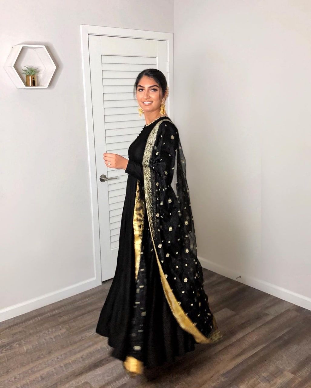 Sizzling Black Color Georgette Embroidered Work Wedding Wear Salwar Suit