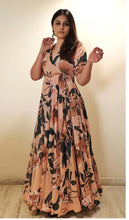 Load image into Gallery viewer, Shattering Beige Color Georgette Digital Printed Ready Made Gown
