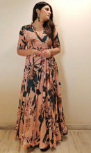 Load image into Gallery viewer, Shattering Beige Color Georgette Digital Printed Ready Made Gown
