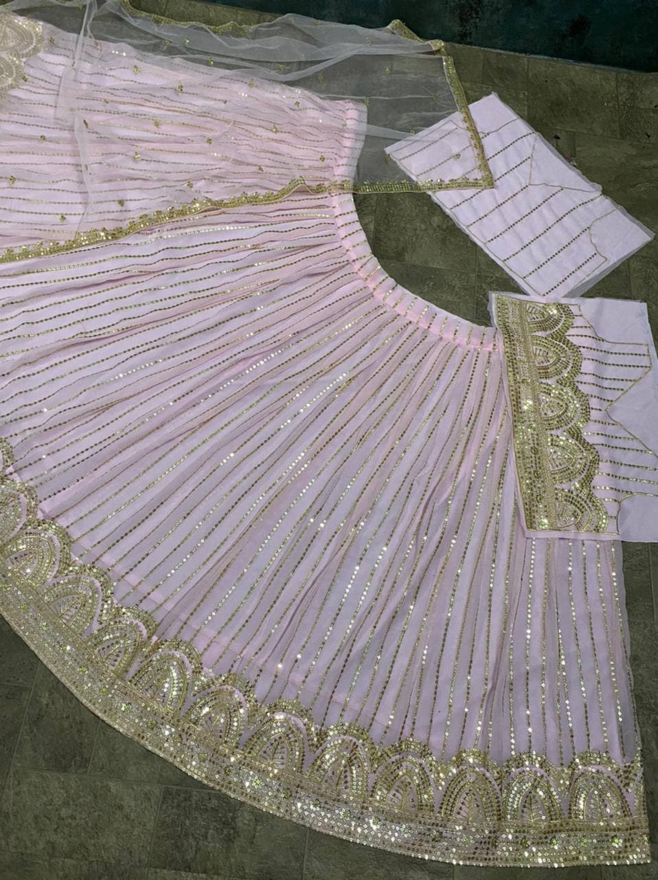 Jazzy Pink Color Georgette Sequence Work Wedding Wear Lehenga Choli Design