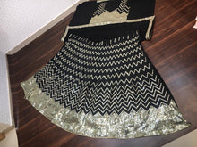 Load image into Gallery viewer, Black Color Blooming Faux Georgette Occasion Wear Embroidered Fancy Work Lehenga Choli
