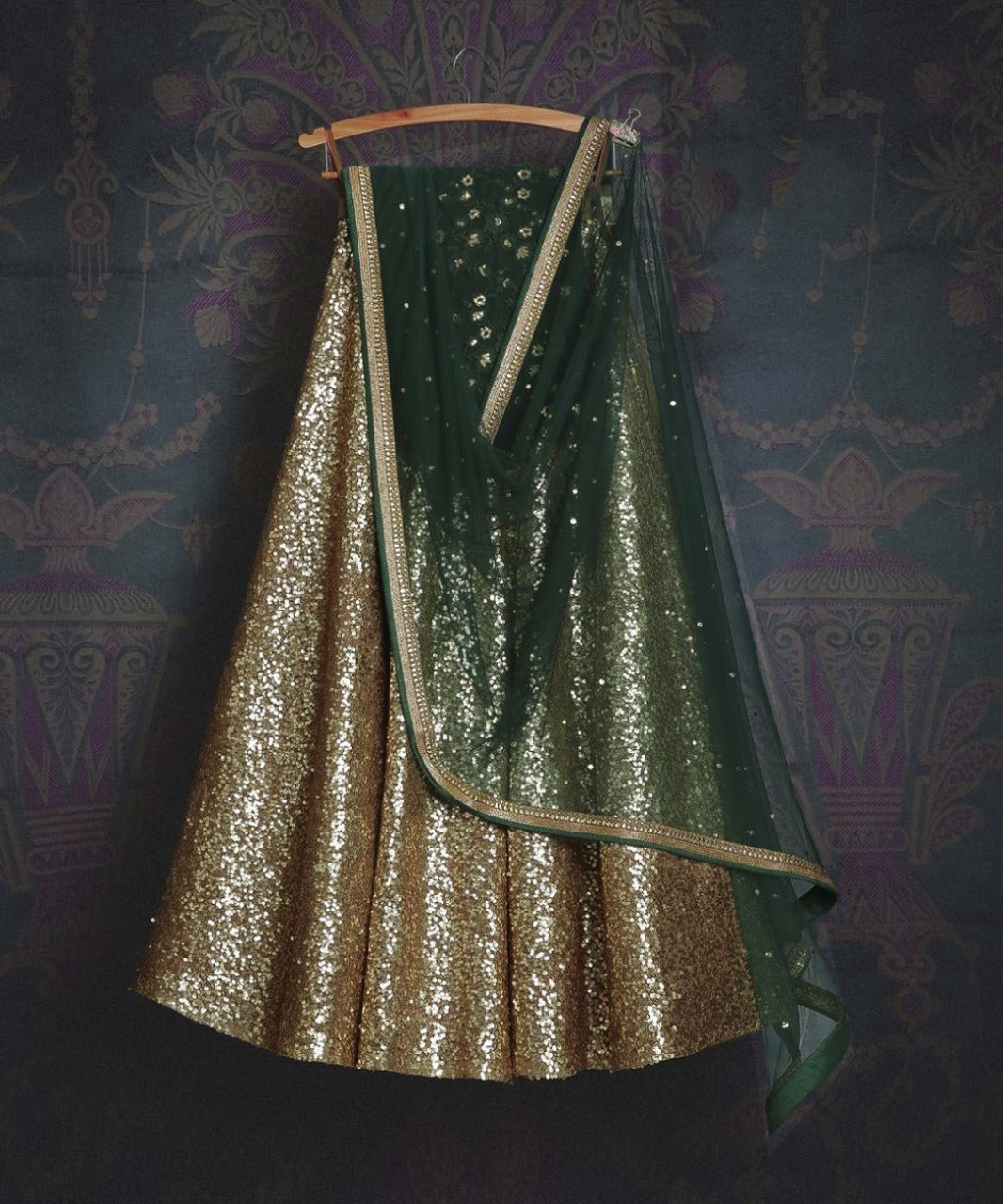 Captivation Golden Color Art Silk Sequence Work Wedding Wear Lehenga Choli