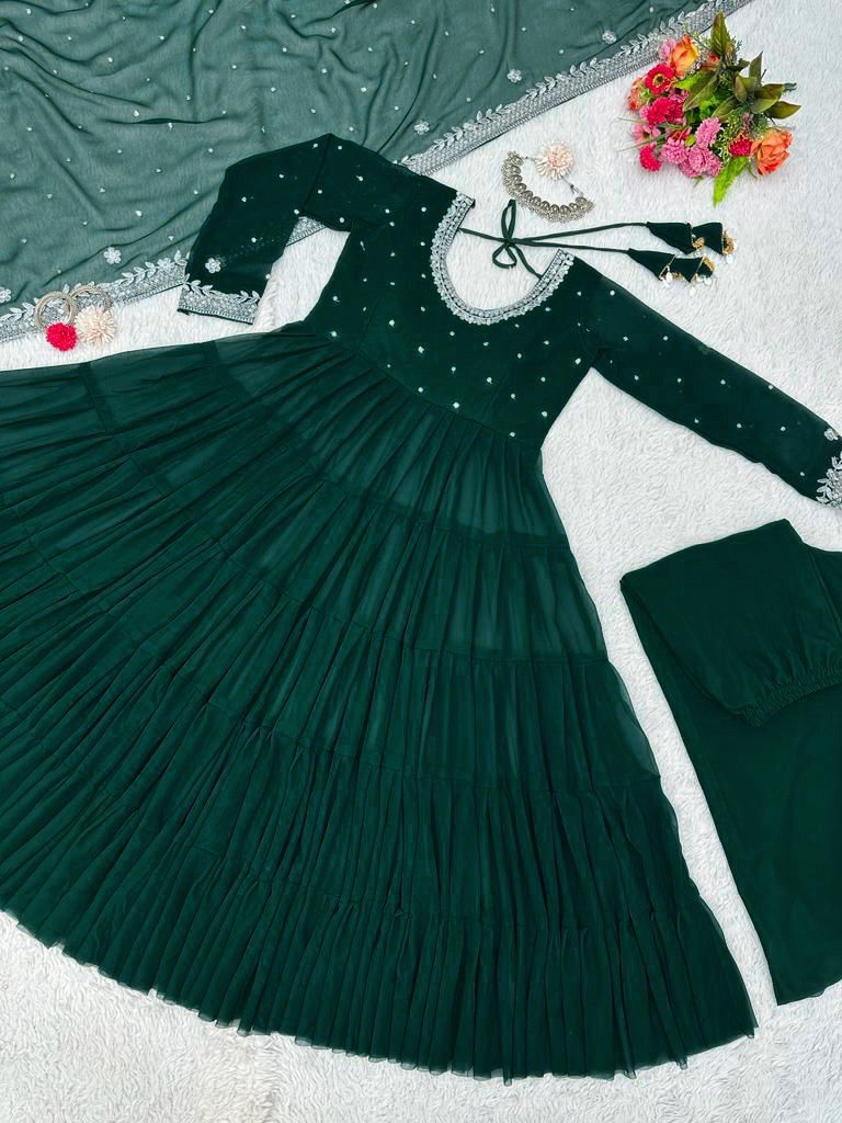 Trending Georgette Full Stitched Anarkali Full Stitched Suit Set