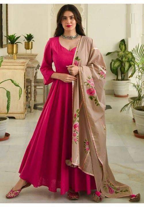 Innovation Rani Pink Color Georgette Casual Wear Salwar Suit