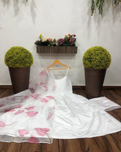 Load image into Gallery viewer, Marvalous White Color Taffeta Silk Plain Festive Wear Salwar Suit
