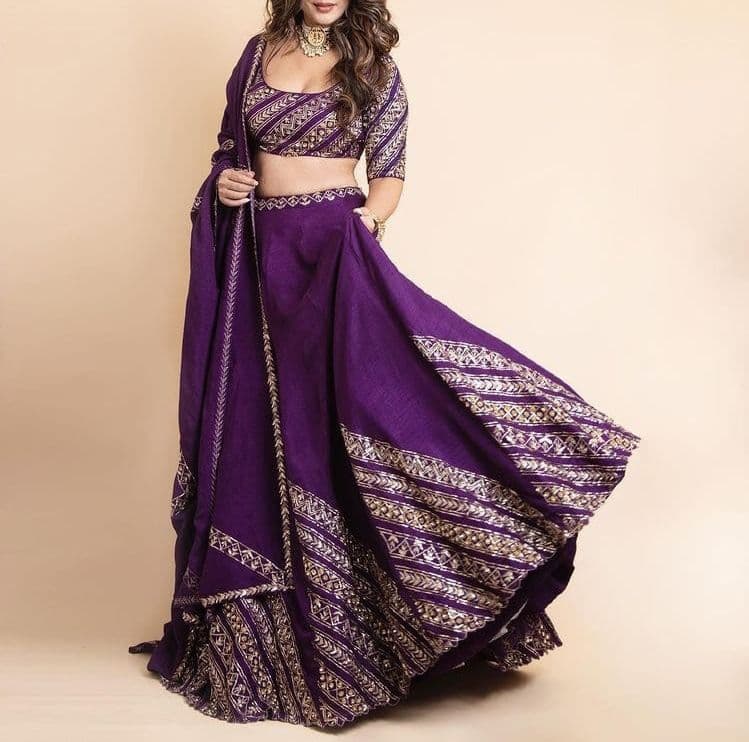 Incrideble Taffeta Silk Embroidered Work Lehenga Choli For Wedding Wear