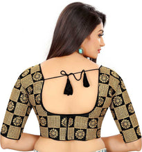 Load image into Gallery viewer, Shattering Black Color Function Wear Fentam Silk Zari Work Ready Made Blouse For Women
