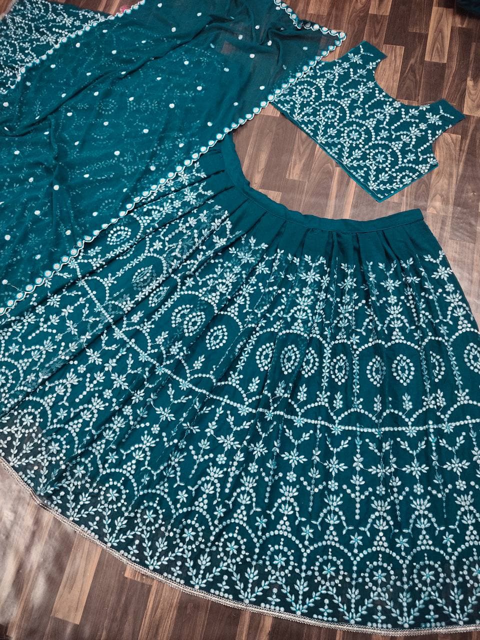 Energetic Rama Color Function Wear Georgette Embroidered Work Lehenga Choli