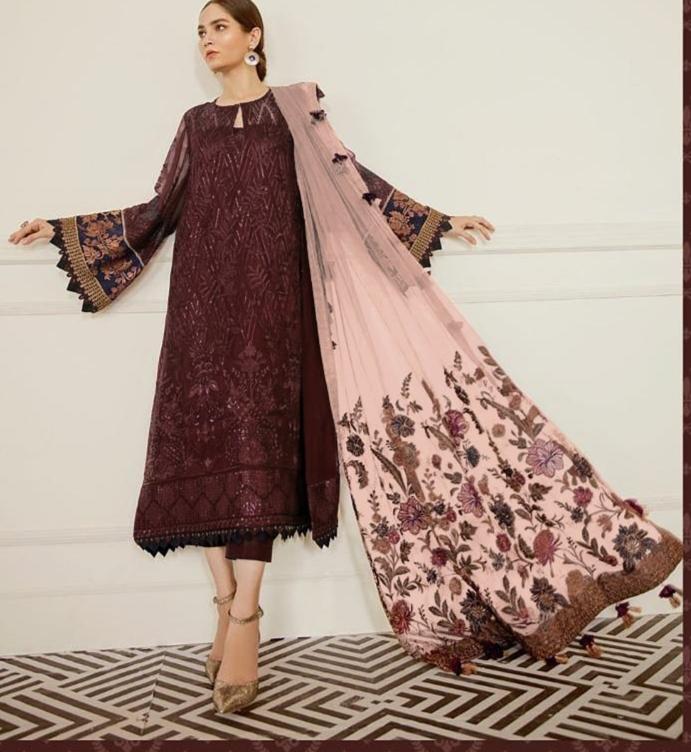 Ultramodern Brown Color Occasion Wear Georgette Sequence Work Salwar Suit