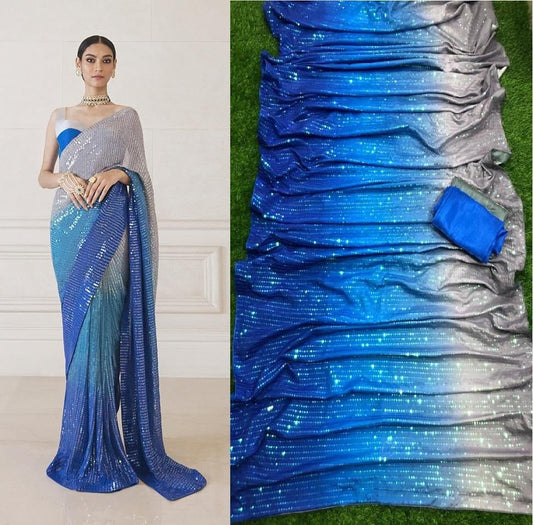 Function Wear Georgette Full Sequence Work Saree