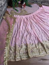Load image into Gallery viewer, Refreshing Baby Pink Color Georgette Sequence Embroidered Work Lehenga Choli For Women

