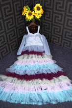 Load image into Gallery viewer, Gorgeous Multi Color Ready Made Georgette Ruffle Design Party Wear Gown
