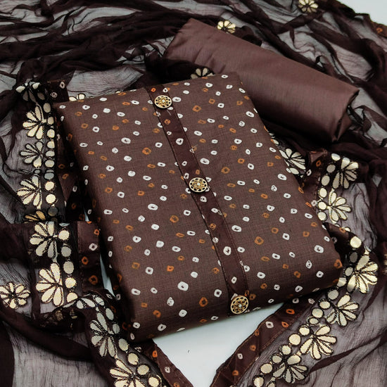 Attractive Bandhej Printed Work Cotton Festival Wear Salwar Suit