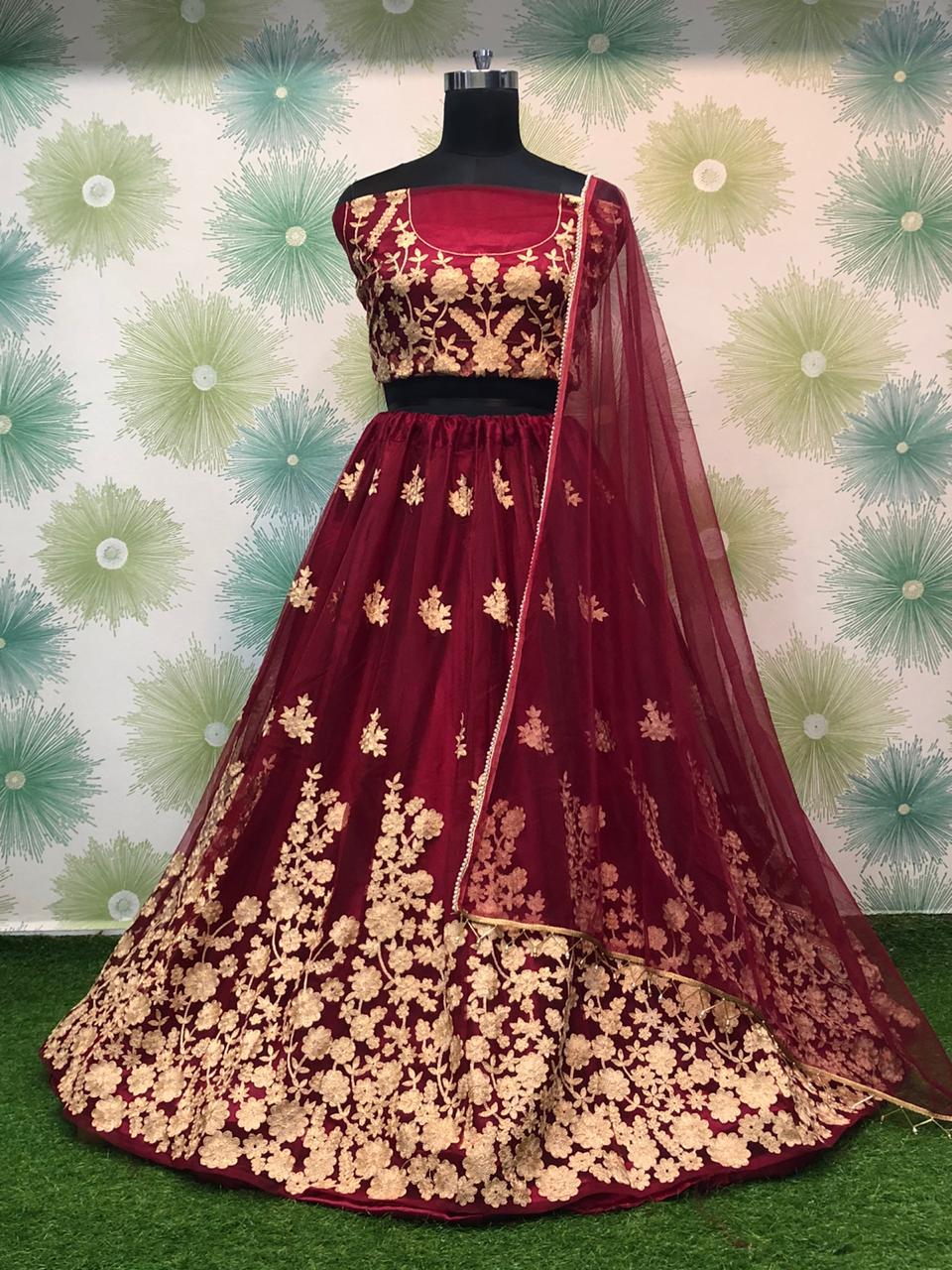 Buy Bridal Wear Black Embroidery Work fancy Silk Lehenga Choli Online From  Surat Wholesale Shop.