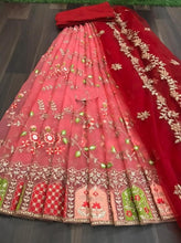 Load image into Gallery viewer, Pretty Diamond Cut Work Organza Wedding Wear Lehenga Choli
