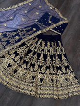Load image into Gallery viewer, Wedding Wear Velvet Embroidered Coding Designer Work Lehenga Choli
