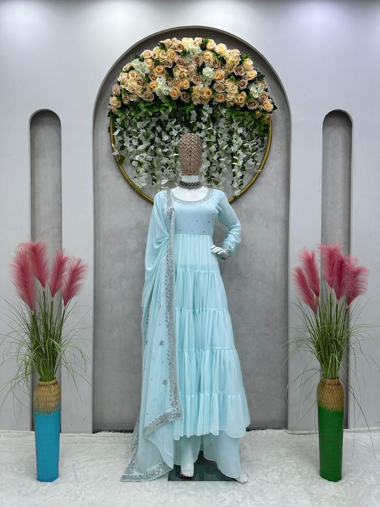 Lovely Georgette Full Stitched Anarkali Full Stitched Suit Set