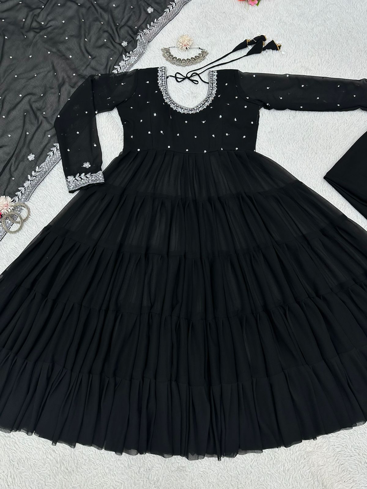 Lovely Georgette Full Stitched Anarkali Full Stitched Suit Set