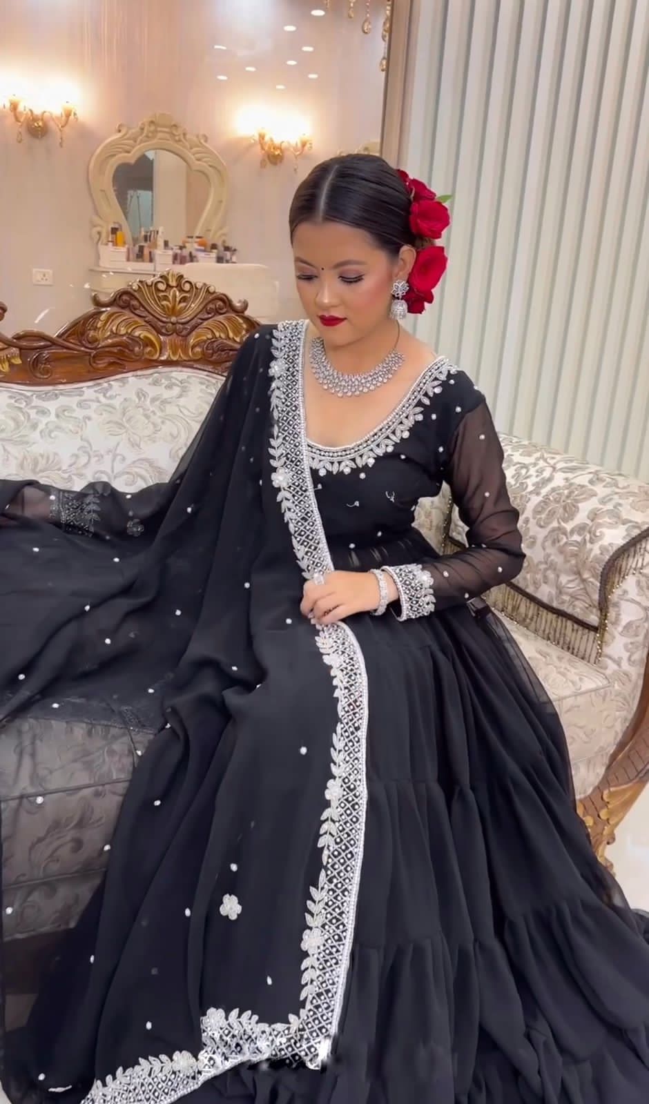 Lovely Georgette Full Stitched Anarkali Full Stitched Suit Set