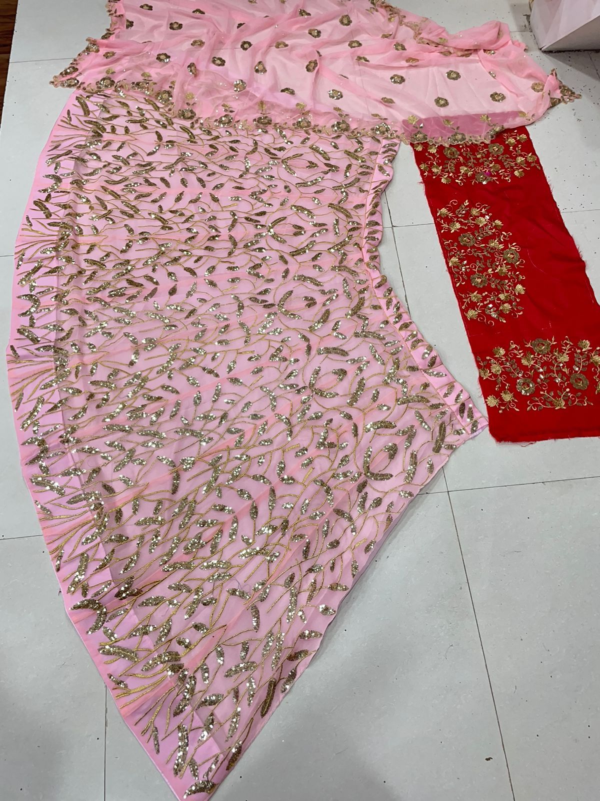 Impressive Light Pink Color Georgette Sequence Work Lehenga Choli For Ladies
