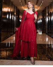 Load image into Gallery viewer, Flattering Georgette Sequence Work Designer Festive Wear Salwar Suit
