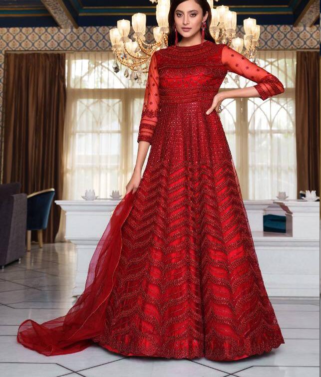 Starling Net Wedding Wear Glitter Sequence Work Salwar Suit