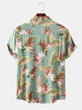 Load image into Gallery viewer, Function Wear Green Cotton Floral Print Shirt For Men
