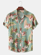 Load image into Gallery viewer, Function Wear Green Cotton Floral Print Shirt For Men
