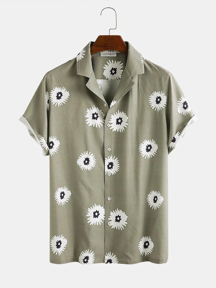 Lovely Rayon Cotton Little Daisy Print Casual Wear Shirts