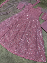 Load image into Gallery viewer, Majesty Pink Color Wedding Wear Georgette Sequence Work Salwar Suit
