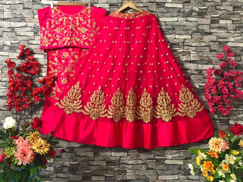 Dismaying Rani Pink Color Designer Soft Net Multi Coding Embroidered Work Lehenga Choli For Wedding Wear