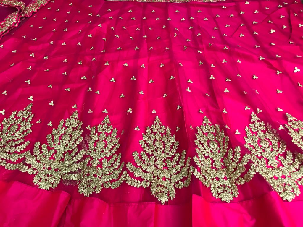 Dismaying Rani Pink Color Designer Soft Net Multi Coding Embroidered Work Lehenga Choli For Wedding Wear
