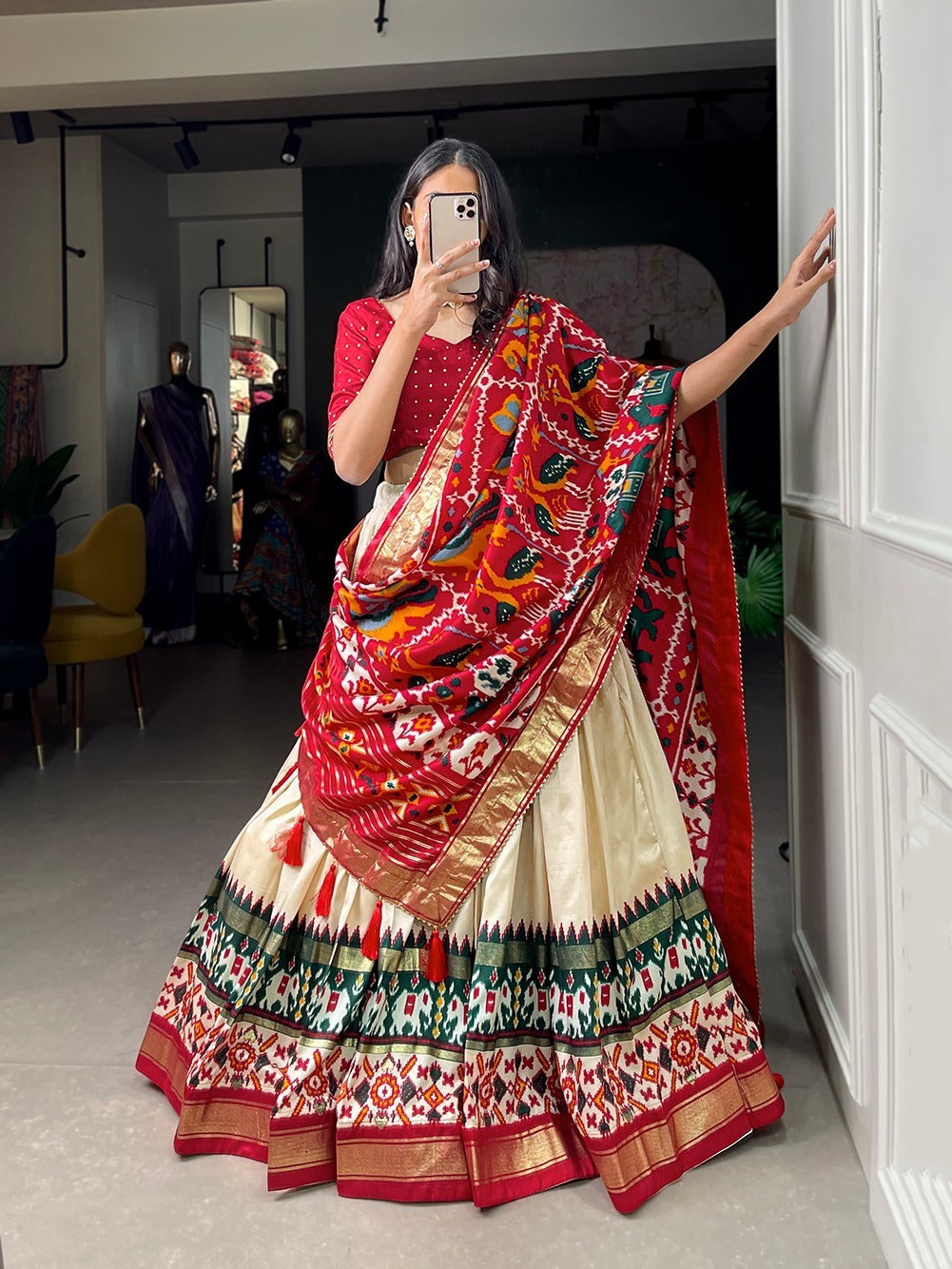 Tussar silk lehenga for festive season to charm your look