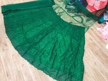 Load image into Gallery viewer, Fabulous Green Color Function Wear Stone Designer Diamond Embroidered Work Soft Net Lehenga Choli For Women
