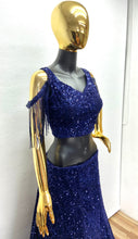 Load image into Gallery viewer, Wedding Wear Blue Velvet Sequence Work Lehenga Choli
