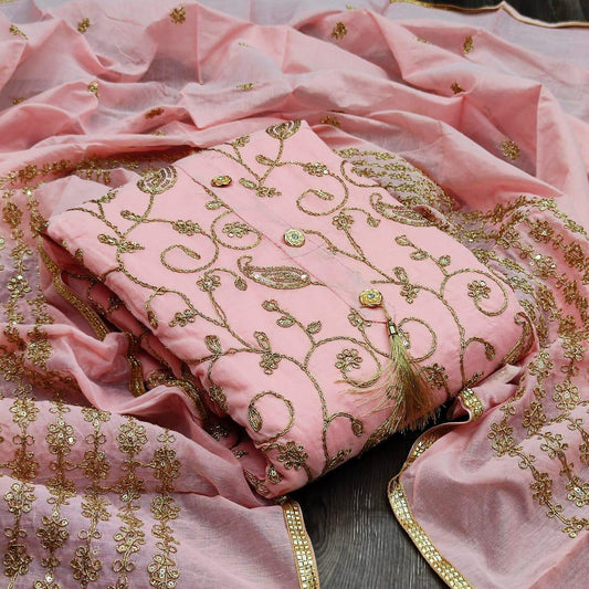 Occasion Wear ChanderiCoding Sequence Work Salwar Suit For Women